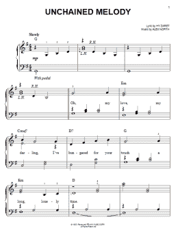 page one of Unchained Melody (Easy Piano)