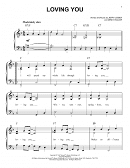 page one of Loving You (Easy Piano)