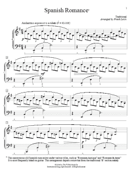 page one of Spanish Romance (Educational Piano)