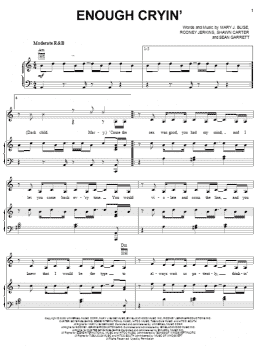 page one of Enough Cryin' (Piano, Vocal & Guitar Chords (Right-Hand Melody))