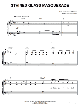 page one of Stained Glass Masquerade (Easy Piano)