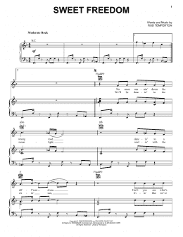 page one of Sweet Freedom (Piano, Vocal & Guitar Chords (Right-Hand Melody))