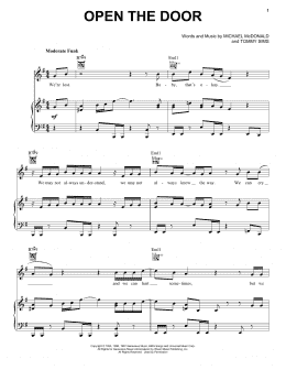 page one of Open The Door (Piano, Vocal & Guitar Chords (Right-Hand Melody))