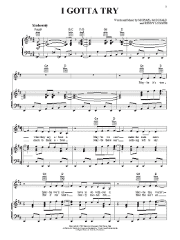 page one of I Gotta Try (Piano, Vocal & Guitar Chords (Right-Hand Melody))