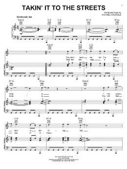 page one of Takin' It To The Streets (Piano, Vocal & Guitar Chords (Right-Hand Melody))