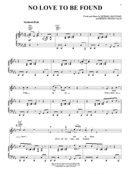 page one of No Love To Be Found (Piano, Vocal & Guitar Chords (Right-Hand Melody))