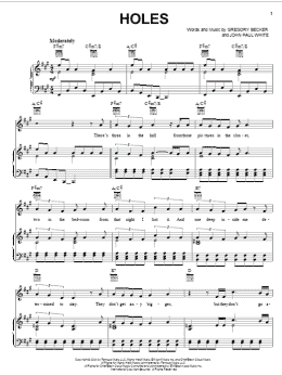 page one of Holes (Piano, Vocal & Guitar Chords (Right-Hand Melody))