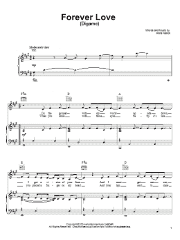 page one of Forever Love (Digame) (Piano, Vocal & Guitar Chords (Right-Hand Melody))
