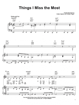 page one of Things I Miss The Most (Piano, Vocal & Guitar Chords (Right-Hand Melody))