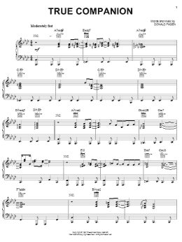 page one of True Companion (Piano, Vocal & Guitar Chords (Right-Hand Melody))