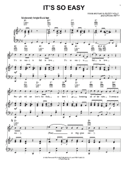 page one of It's So Easy (Piano, Vocal & Guitar Chords (Right-Hand Melody))