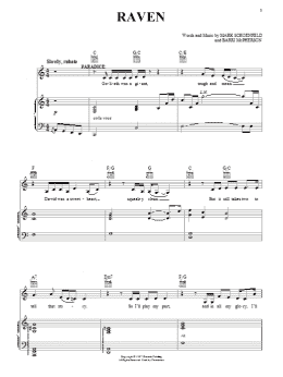 page one of Raven (Piano, Vocal & Guitar Chords (Right-Hand Melody))