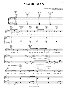 page one of Magic Man (Piano, Vocal & Guitar Chords (Right-Hand Melody))