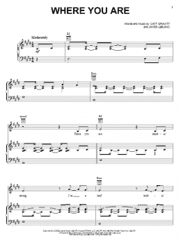 page one of Where You Are (Piano, Vocal & Guitar Chords (Right-Hand Melody))