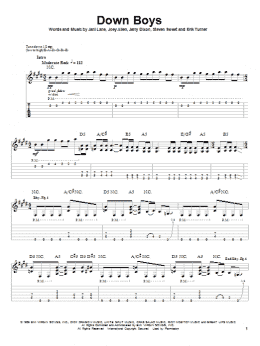 page one of Down Boys (Guitar Tab (Single Guitar))