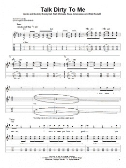 page one of Talk Dirty To Me (Guitar Tab (Single Guitar))