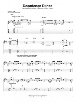 page one of Decadence Dance (Guitar Tab (Single Guitar))