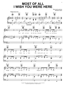 page one of Most Of All I Wish You Were Here (Piano, Vocal & Guitar Chords (Right-Hand Melody))