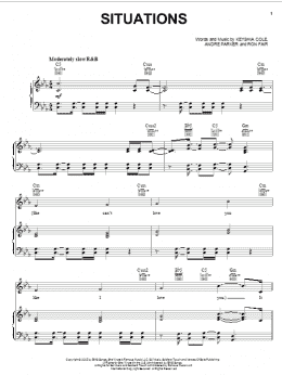 page one of Situations (Piano, Vocal & Guitar Chords (Right-Hand Melody))