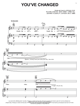 page one of You've Changed (Piano, Vocal & Guitar Chords (Right-Hand Melody))