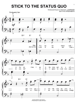 page one of Stick To The Status Quo (Big Note Piano)