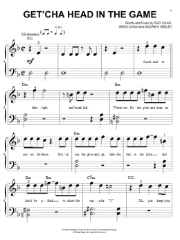 page one of Get'cha Head In The Game (from High School Musical) (Big Note Piano)