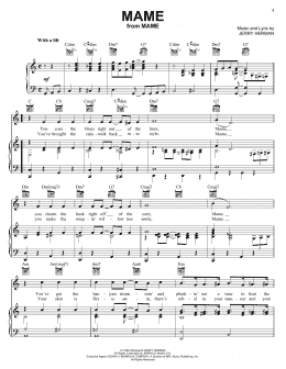page one of Mame (Piano, Vocal & Guitar Chords (Right-Hand Melody))