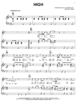 page one of High (Piano, Vocal & Guitar Chords (Right-Hand Melody))