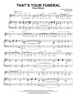 page one of That's Your Funeral (Piano & Vocal)