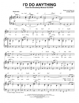 page one of I'd Do Anything (Piano & Vocal)