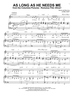 page one of As Long As He Needs Me (Piano & Vocal)