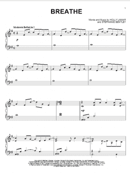 page one of Breathe (Piano Solo)