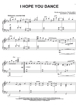 page one of I Hope You Dance (Piano Solo)