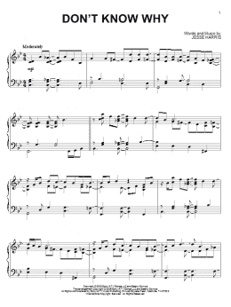 page one of Don't Know Why (Piano Solo)