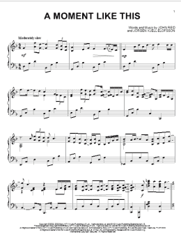 page one of A Moment Like This (Piano Solo)