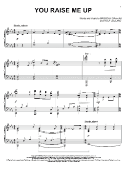 page one of You Raise Me Up (Piano Solo)
