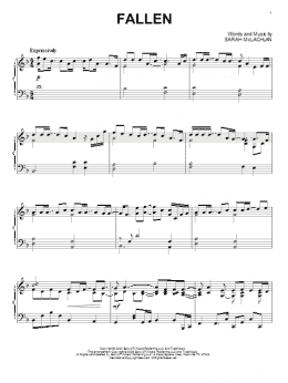 page one of Fallen (Piano Solo)