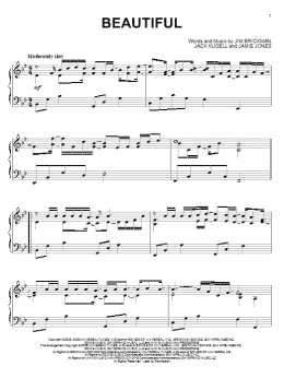 page one of Beautiful (Piano Solo)