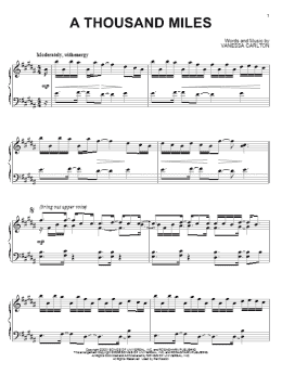 page one of A Thousand Miles (Piano Solo)