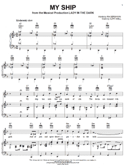 page one of My Ship (Piano, Vocal & Guitar Chords (Right-Hand Melody))