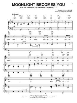 page one of Moonlight Becomes You (Piano, Vocal & Guitar Chords (Right-Hand Melody))