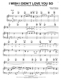 page one of I Wish I Didn't Love You So (Piano, Vocal & Guitar Chords (Right-Hand Melody))