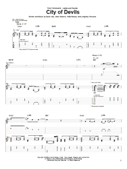 page one of City Of Devils (Guitar Tab)
