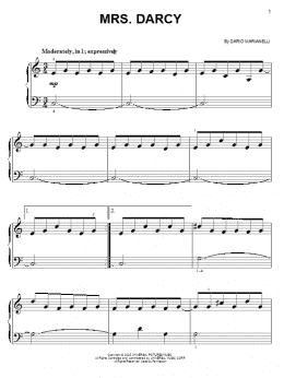 page one of Mrs. Darcy (from Pride And Prejudice) (Easy Piano)