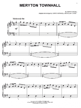 page one of Meryton Townhall (from Pride And Prejudice) (Easy Piano)