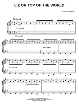 page one of Liz On Top Of The World (from Pride And Prejudice) (Easy Piano)