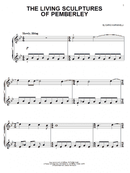 page one of The Living Sculptures Of Pemberley (from Pride And Prejudice) (Easy Piano)