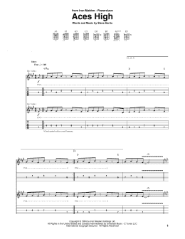 page one of Aces High (Guitar Tab)