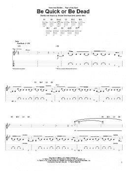 page one of Be Quick Or Be Dead (Guitar Tab)