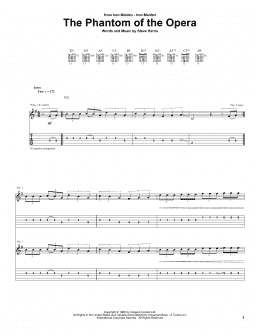 page one of The Phantom Of The Opera (Guitar Tab)